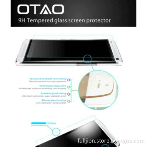 Anti-crack 0.15mm 0.2mm 0.33mm tempered-glass screen protector for HTC ONE M7
